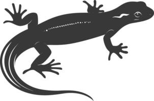 Silhouette salamander animal black color only vector