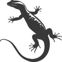 Silhouette salamander animal black color only vector