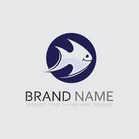 Fish and Fishing logo aquatic design animal illustration vector