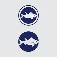 pescado y pescar logo acuático diseño animal ilustración vector
