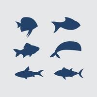 pescado y pescar logo acuático diseño animal ilustración vector