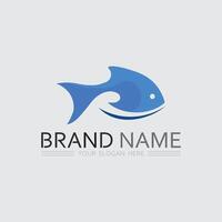 Fish and Fishing logo aquatic design animal illustration vector