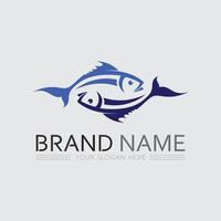 Fish and Fishing logo aquatic design animal illustration vector