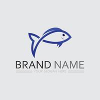 Fish and Fishing logo aquatic design animal illustration vector