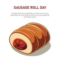 Sausage Roll Day background. vector