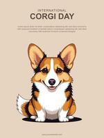 internacional corgi día antecedentes. vector