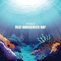 World Reef Awareness Day background. vector