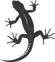 Silhouette salamander animal black color only vector