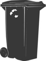 Silhouette rubbish bin or trash bin black color only vector