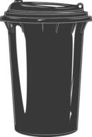 Silhouette rubbish bin or trash bin black color only vector