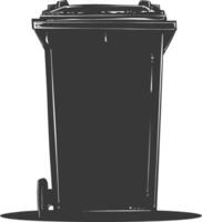 Silhouette rubbish bin or trash bin black color only vector