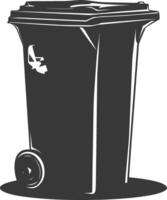 Silhouette rubbish bin or trash bin black color only vector