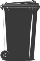 Silhouette rubbish bin or trash bin black color only vector