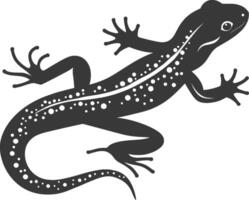 silueta salamandra animal negro color solamente vector
