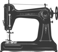 Silhouette sewing machine black color only vector