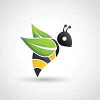 Eco bee logo design template vector