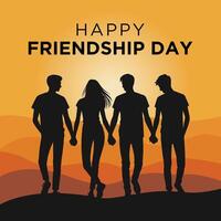 Friendship day illustration, friends forever. vector