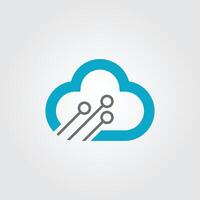 Cloud tech logo design template vector