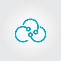 plantilla de diseño de logotipo de tecnología en la nube vector