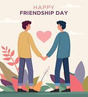 Happy friendship day illustration template vector