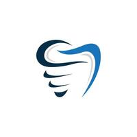 un dental logo diseño presentando un diente en blanco antecedentes vector