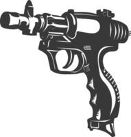 silueta rociar pistola pintura herramienta negro color solamente vector