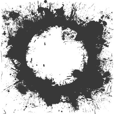 Silhouette Stencil frame dirty texture hearth border black color only