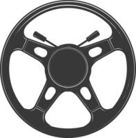 Silhouette steering wheel black color only vector