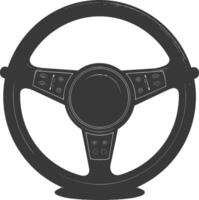 Silhouette steering wheel black color only vector