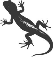 Silhouette salamander animal black color only vector