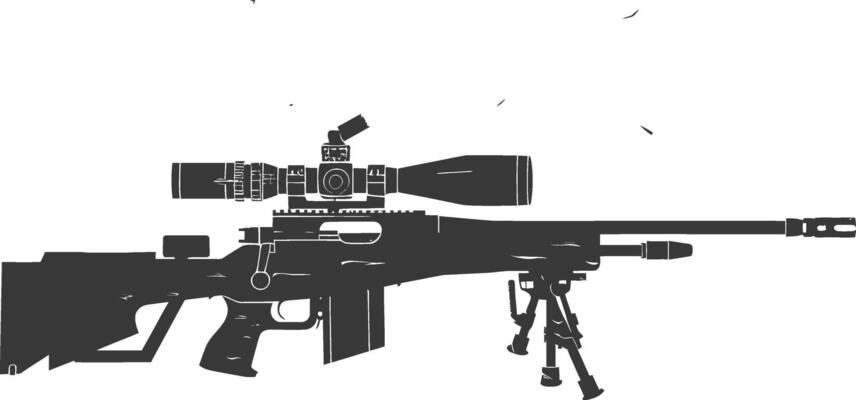 Silhouette Sniper rifle gun military weapon black color only