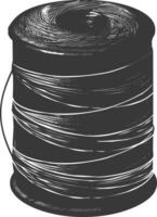 Silhouette Sewing thread roll black color only vector