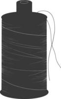 Silhouette Sewing thread roll black color only vector