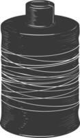 Silhouette Sewing thread roll black color only vector