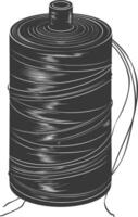Silhouette Sewing thread roll black color only vector