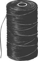 Silhouette Sewing thread roll black color only vector