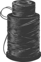 Silhouette Sewing thread roll black color only vector