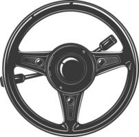 Silhouette steering wheel black color only vector