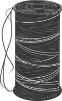 Silhouette Sewing thread roll black color only vector