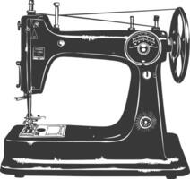 Silhouette sewing machine black color only vector