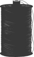 Silhouette Sewing thread roll black color only vector