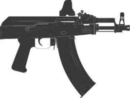 Silhouette Submachine gun military weapon black color only vector