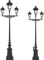 Silhouette Street Light black color only vector