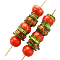 3D Rendering of a Chicken Tikka Stick BBQ on Transparent Background png