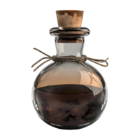 3D Rendering of a Magic Potion Bottle on Transparent Background png