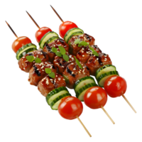 3D Rendering of a Chicken Tikka Stick BBQ on Transparent Background png