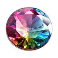 3d representación de un piedra preciosa botón lujo en transparente antecedentes png