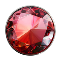 3D Rendering of a Gemstone Button Luxury on Transparent Background png