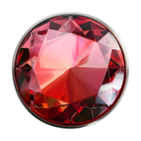 3D Rendering of a Gemstone Button Luxury on Transparent Background png