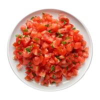 3D Rendering of a Grind Tomatoes in a Plate on Transparent Background png